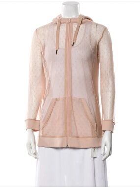 RED Valentino Sheer Blush Pink Hoodie Jacket